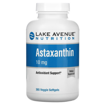 Астаксантин Lake avenue nutrition Astaxanthin, 10 мг, 365 капсул