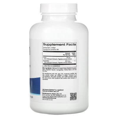 Лютеин Lake avenue nutrition Lutein, 20 мг, 360 мягких капсул