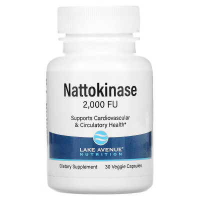 Наттокиназа Lake avenue nutrition Nattokinase, 2,000 FU, 30 капсул