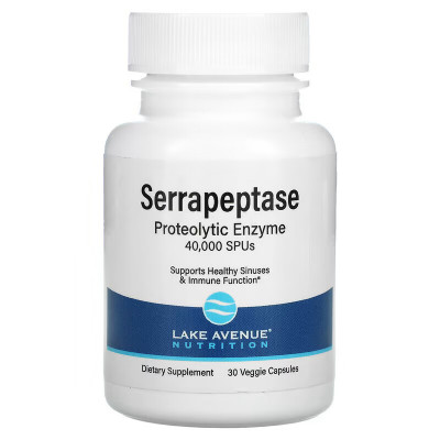 Серрапептаза Lake avenue nutrition Serrapeptase 40 000 SPU, 30 капсул