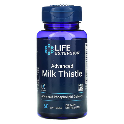 Экстракт расторопши улучшенная формула Life Extension Advanced Milk Thistle, 60 мягких капсул