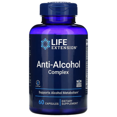 Комплекс нейтрализующий вредное воздействие алкоголя Life Extension Anti-Alcohol Complex, 60 капсул