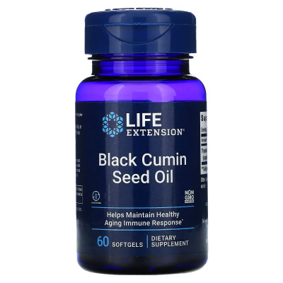 Масло семян черного тмина Life Extension Black Cumin Seed Oil, 60 мягких капсул