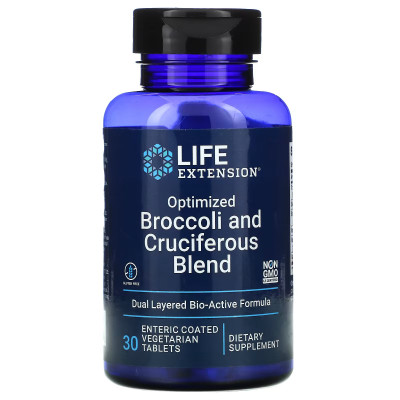 Смесь брокколи и крестоцветных Life Extension Optimized Broccoli and Cruciferous Blend, 30 таблеток, с кишечнорастворимой оболочкой