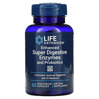 Пищеварительные ферменты и прибиотики Life Extension Enhanced Super Digestive Enzymes and Probiotics, 60 капсул