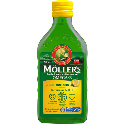 Омега-3 рыбий жир Moller Omega-3, 500 мл, Лимон