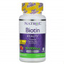 Витамины для волос Биотин Natrol Biotin, 10 000 мкг, 60 таблеток, Клубника