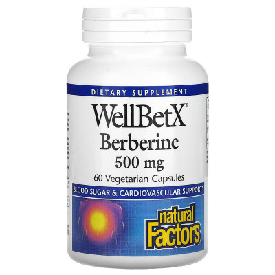 Берберин Natural Factors Berberine, 500 мг, 60 капсул
