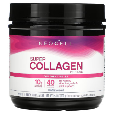Гидролизованный коллаген 1 и 3 тип + Витамин С Neocell Super Collagen + C Type 1 & 3, 10 г, 400 г
