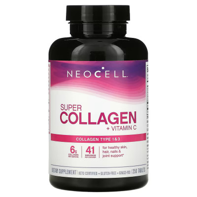 Гидролизованный коллаген 1 и 3 тип + Витамин С Neocell Super Collagen + C Type 1 & 3, 6000 мг, 250 таблеток
