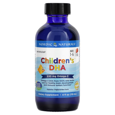 Омега-3 жирные кислоты для детей Nordic naturals DHA, 119 мл, Клубника