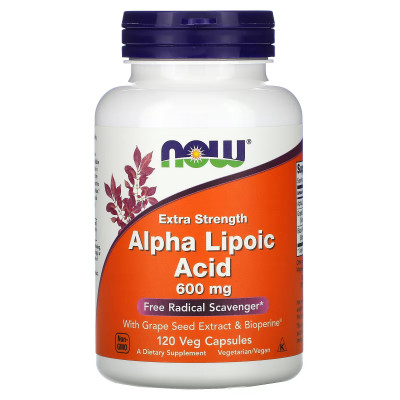 Альфа-липоевая кислота Now Foods Alpha Lipoic Acid, 600 мг, 120 капсул