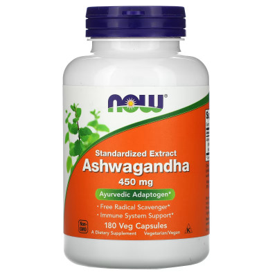 Ашваганда Now Foods Ashwagandha, 450 мг, 180 капсул