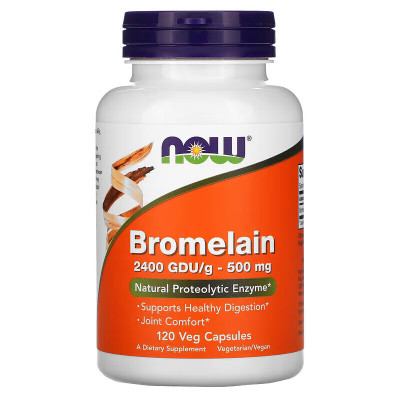 Бомелаин Now Foods Bromelain, 500 мг, 120 капсул
