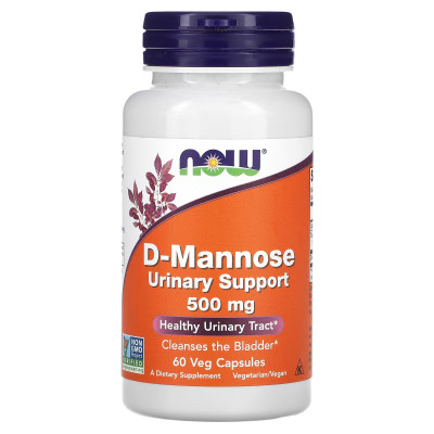 Д-манноза Now Foods D-Mannose, 500 мг, 60 вегетарианских капсул