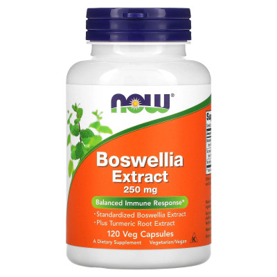Экстракт босвеллии Now Foods Boswellia extract, 250 мг, 120 капсул