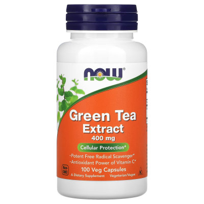 Экстракт зеленого чая Now Foods Green Tea Extract, 400 мг, 100 капсул