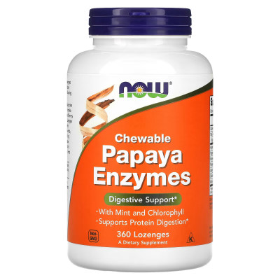 Ферменты папайи Now Foods Papaya Enzyme Chewable, 360 жевательных пастилок