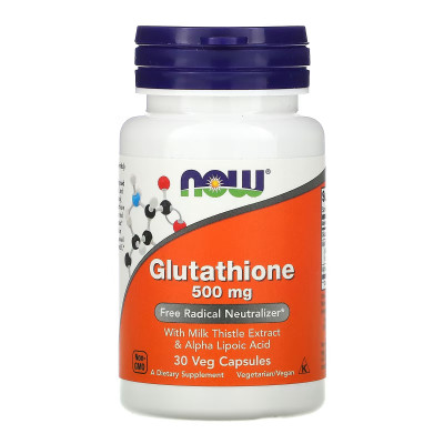 Глутатион Now Foods Glutathione, 500 мг, 30 капсул