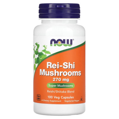 Грибы рейши Now Foods Rei-shi mushrooms, 270 мг, 100 капсул