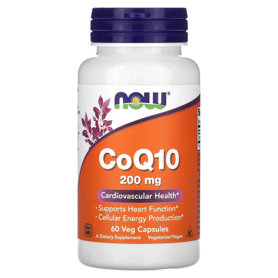 Коэнзим Q10 Now Foods CoQ10, 200 мг, 60 капсул