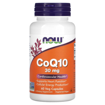 Коэнзим Q10 Now Foods CoQ10, 30 мг, 60 капсул