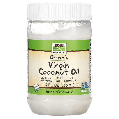 Кокосовое масло первого отжима Now Foods Organic Coconut Oil Virgin, 340 мл