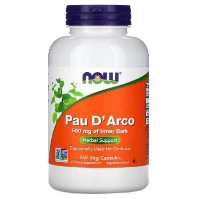 Кора муравьиного дерева Now Foods Pau D' Arco, 500 мг, 250 капсул