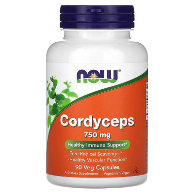 Кордицепс Now Foods Cordyceps, 750 мг, 90 вегетарианских капсул