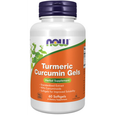 Куркума и куркумин Now Foods Turmeric Curcumin Gels, 60 капсул