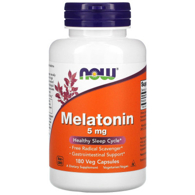 Мелатонин Now Foods Melatonin, 5 мг, 180 капсул