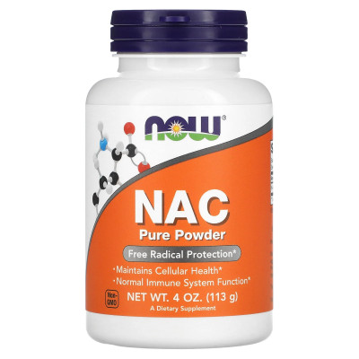 N-ацетилцистеин Now Foods NAC Pure Powder, 113 г