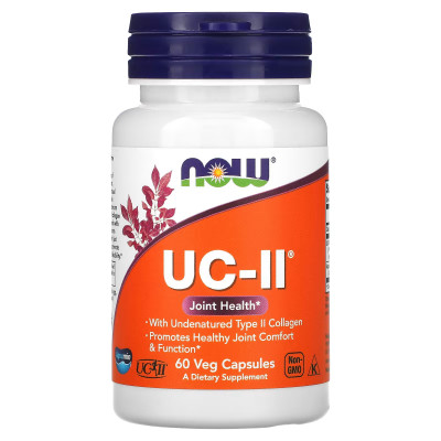 Неденатурированный коллаген тип 2 Now Foods UC-II Joint Health with Undenatured Type II Collagen, 60 вегетарианских капсул