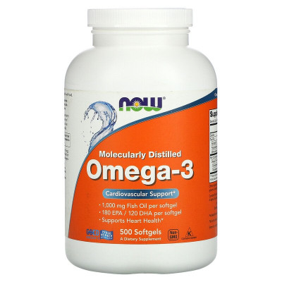 Рыбий жир Омега-3 Now Foods Omega-3, 500 капсул