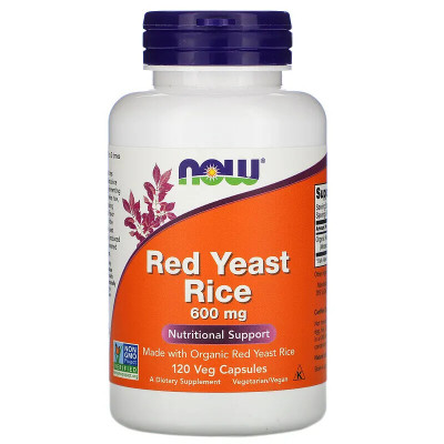 Красный дрожжевой рис Now Foods Red Yeast Rice, 600 мг, 120 капсул