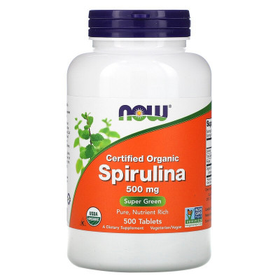 Спирулина Now Foods Spirulina, 500 мг, 500 таблеток