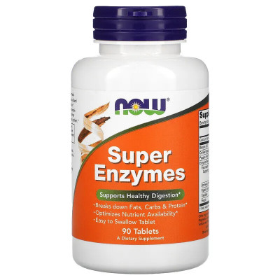 Пищеварительные ферменты Now Foods Super Enzymes, 90 таблеток