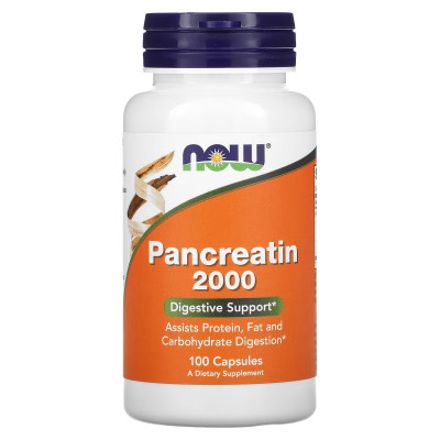 Панкреатин Now Foods Pancreatin, 200 мг, 100 капсул