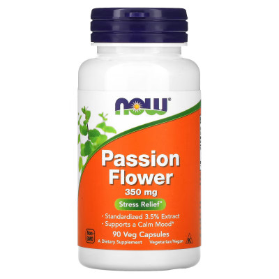 Пассифлора Now Foods Passion Flower, 350 мг, 90 капсул