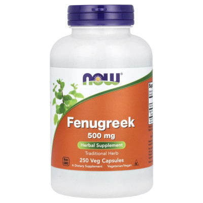 Пажитник Now Foods Fenugreek, 500 мг, 250 капсул