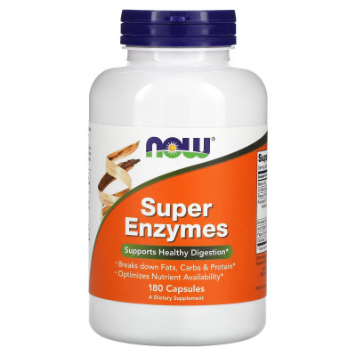 Пищеварительные ферменты Now Foods Super Enzymes, 180 капсул