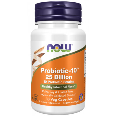 Пробиотик Now Foods Probiotic-10, 25 млрд, 30 капсул