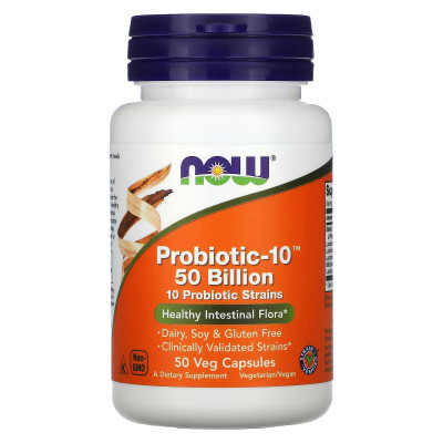 Пробиотик Now Foods Probiotic-10, 50 млрд, 50 капсул