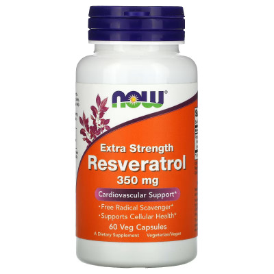 Ресвератрол Now Foods Extra Strength Resveratrol, 350 мг, 60 капсул