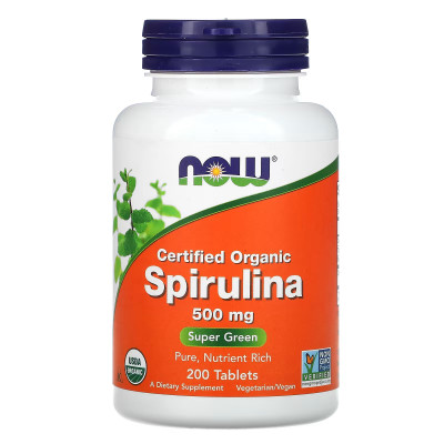 Спирулина Now Foods Spirulina, 500 мг, 200 таблеток
