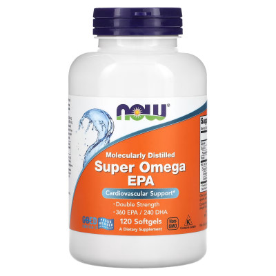 Супер омега-3 рыбий жир Now Foods Super Omega EPA, 120 мягких гелевых капсул