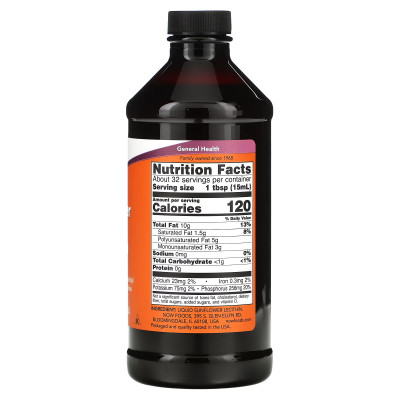 Жидкий лецитин из подсолнечника Now Foods Sunflower Liquid Lecithin, 473 мл