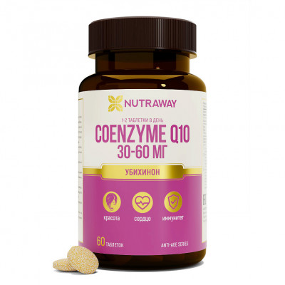 Коэнзим Q10 Nutraway Coenzyme Q10, 30 мг, 60 таблеток