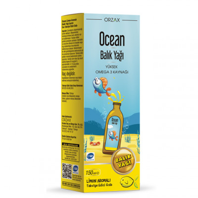 Рыбий жир с омега-3 Orzax Ocean Fish Oil, 150 мл, Лимон