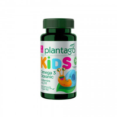 Омега-3 рыбий жир для детей с витаминами Plantago Omega 3 Oceanic KIDS, 100 жевательных капсул, Тутти-фрутти